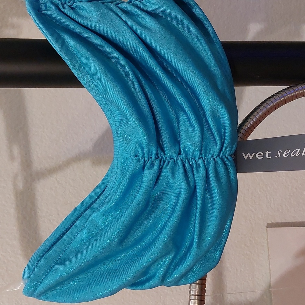Vintage y2k sparkly baby blue bandeau top